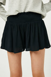 GY2477 Black Girls Smocked Waist Soft Skort Detail