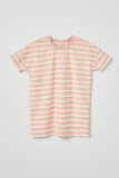 GY2551 Pink Girls Lace Striped Short Sleeve Tee Flat Front