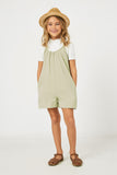 GY2583 MINT Girls Pocketed Sleeveless Romper Full Body