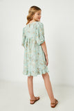 GY2627 Sage Girls Paisley Print Square Neck Tunic Dress Back