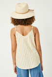 GY2653 Mustard Girls Striped V Neck Buttoned Cami Back