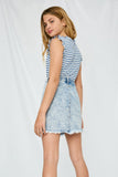 GY2663 Girls Distressed Asymmetric Wrap Denim Skirt Back