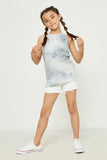 GY2728 GREY Girls Tie Dye Racerback Active Tank Side