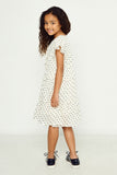 GY2777 IVORY Girls Heart Printed Tiered Chiffon Dress Side