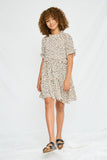 Abstract Dot Ruffle Tiered Dress