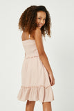 GY2880 BLUSH Girls Smocked Bodice Ruffle Detailed Dress Back