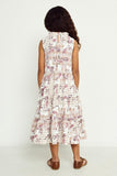 GY2904 OFF WHITE Girls Paisley Print Ruffle Neck Sleeveless Dress Back