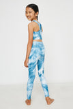 GY2913 Blue Girls Tie Dye Print Active Leggings Full Body