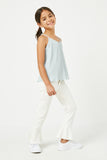 GY2916 SAGE Girls V Neck Wrinkle Pleat Cami Side