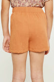 GY2926 RUST Girls Elastic Waist Soft Skort Back