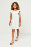 Swiss Dot Ruffled Seamed Dress