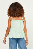 GY5721 MINT Girls Textured Dot Ruffled Tank Back