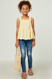 Textured Knit Ruffle Strap Tiered Top