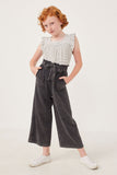 GY5972 CHARCOAL Girls Garment Dyed Tencel Wide Leg Pant Full Body