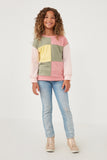 Color Blocked French Terry Pullover Top