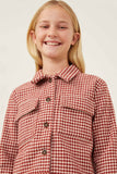 GY6308 Rust Girls Cargo Pocket Houndstooth Jacket Detail