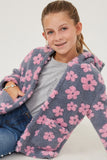 All Over Floral Fleece Hooded Jacket