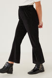 GY6379 Black Girls Textured Velvet Lurex Wide Leg Pants Side