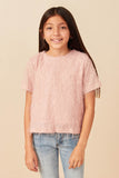 Girls Textured Stringy Short Sleeve Top Front