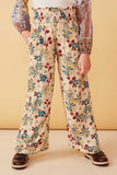 Floral Print Smocked Elastic Waist Wide Leg Pants