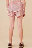 GY6406 PINK Girls Sequin Ruffle Shorts Back