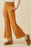 Girls Smocked Waist Wide Leg Pants Side