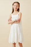 Scalloped Eyelet Hem Tank Dress