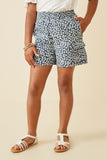 Floral Chambray Smocked Cargo Shorts