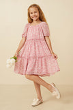 Girls Ditsy Floral Ruffled Tier Dress Full Body