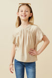 Textured Pleated V Neck Dolman Sleeve Top