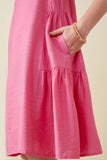 GY7194 Pink Girls Side Panel Detailed Ruffle Sleeve Dress Detail