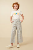 GY7276 Grey Girls Stretchy Pinstripe Cargo Carpenter Pants Full  Body