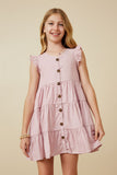 Ruffled Button Down Tiered Tank Dress