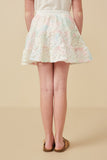 GY7325 Pink Girls Floral Crochet And Lurex Tiered Skirt Back