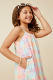 Girls Gradient Mixed Checker Tank Dress Side