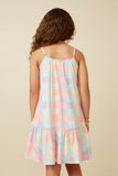 Girls Gradient Mixed Checker Tank Dress Back