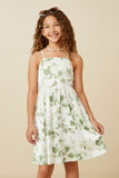 Satin Floral Smocked Back Tank Dress