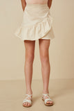 Cotton Poplin Asymmetric Ruffle Skirt