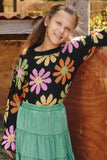 Retro Daisy Knit Pullover Sweater