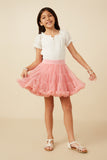 Girls Double Layered Tiered Ruffle Hem Skirt Pose