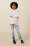 Girls Daisy Textured Stretch Knit Hoodie Full Body