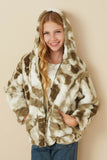 Camo Print Plush Hooded Jacket