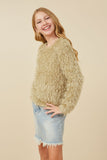 Girls Fringe Detail Spangle Long Sleeve Top Side