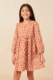 Ditsy Floral V Neck Long Sleeve Dress