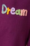 Girls Handknit Pop Up Dream Verbiage Ribbed Knit TopDetail