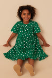 Ditsy Hearts Short Sleeve Tiered Dress