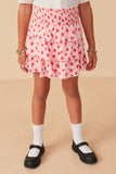 Heart Print Smocked Tiered Skirt