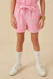 Self Belted Stripe Shorts