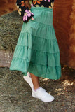 Two Tone Washed Tiered Skirt