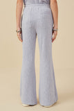 GY8208 Blue Girls Rib Knit Marled Wide leg Pants Back